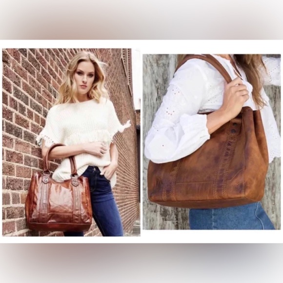 NWT Frye Melissa Leather Cognac Brown Tote Shoulder Bag Retail $398 - Picture 12 of 12